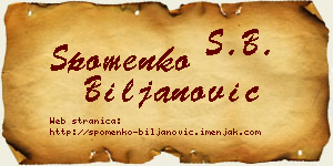 Spomenko Biljanović vizit kartica